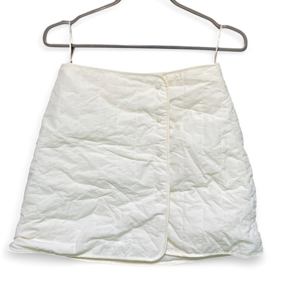 Zara Pale Yellow Quilted Mini Skirt